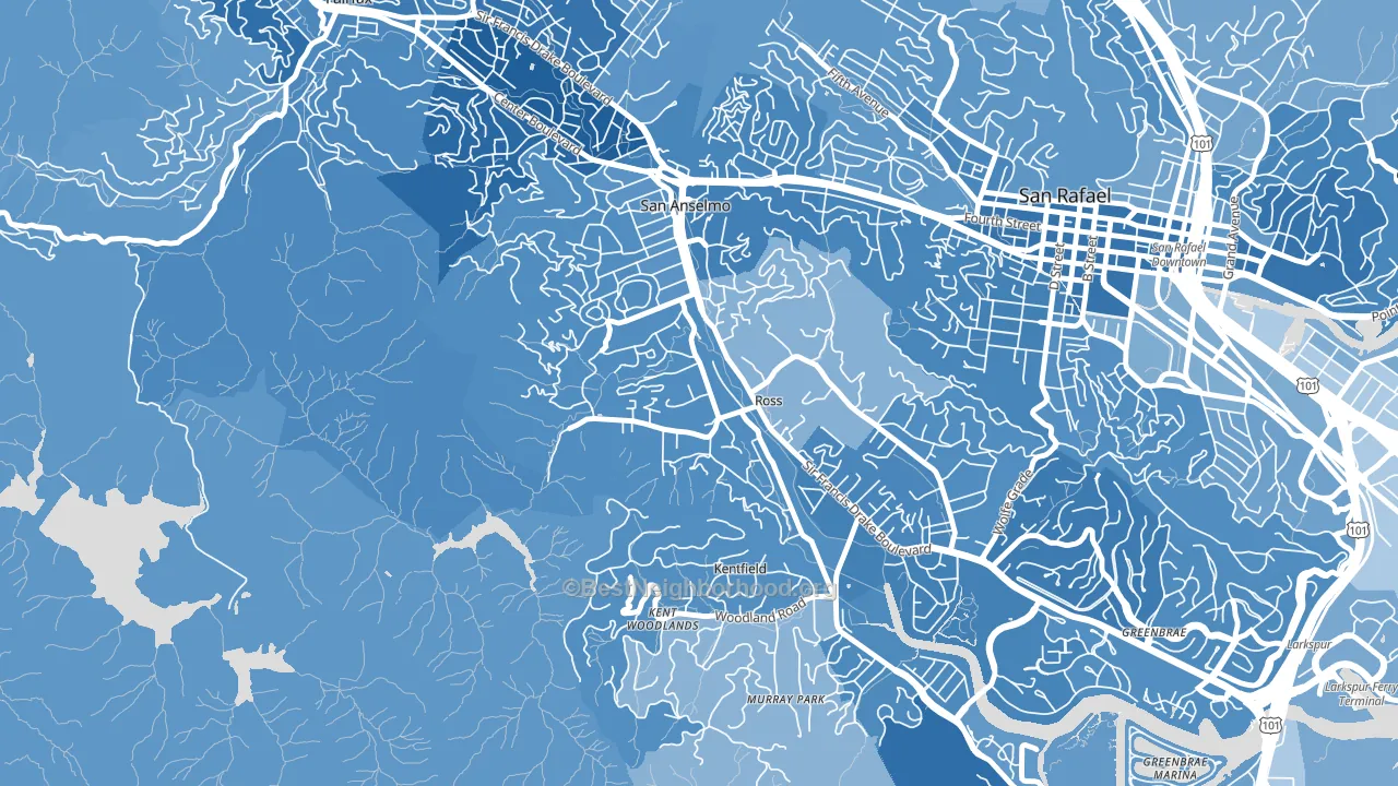 94957, CA block-group political-lean map