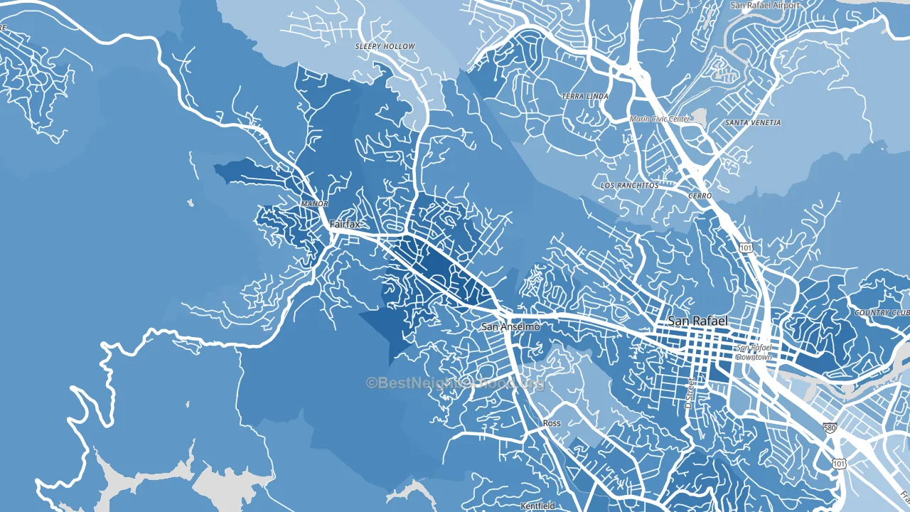 94960, CA block-group political-lean map