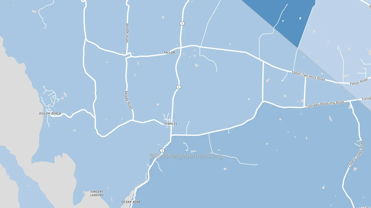94971, CA block-group political-lean map