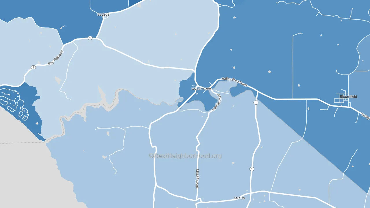94972, CA block-group political-lean map