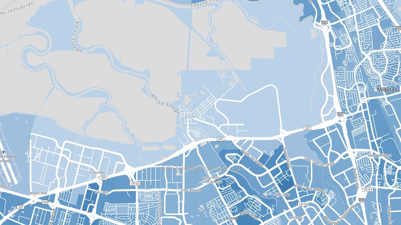 95002, CA block-group political-lean map