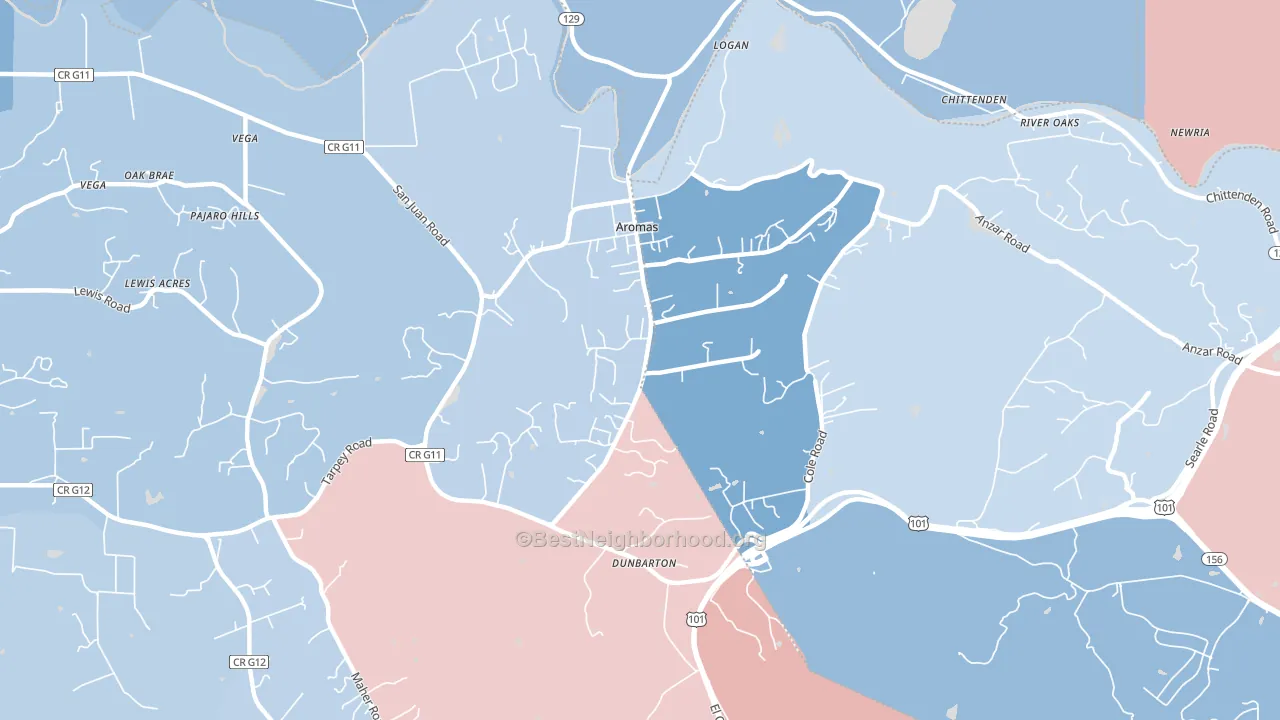 95004, CA block-group political-lean map