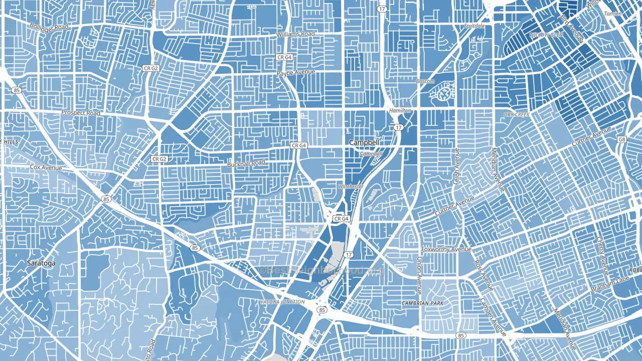 95008, CA block-group political-lean map