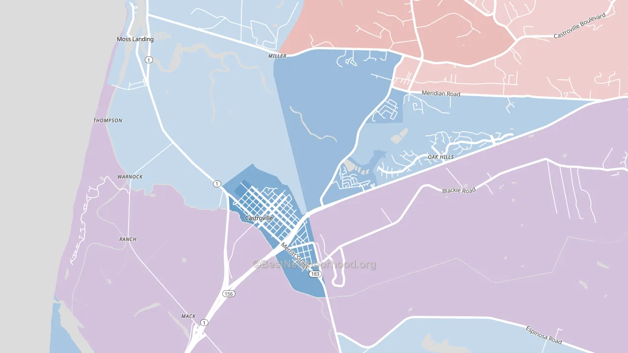 95012, CA block-group political-lean map