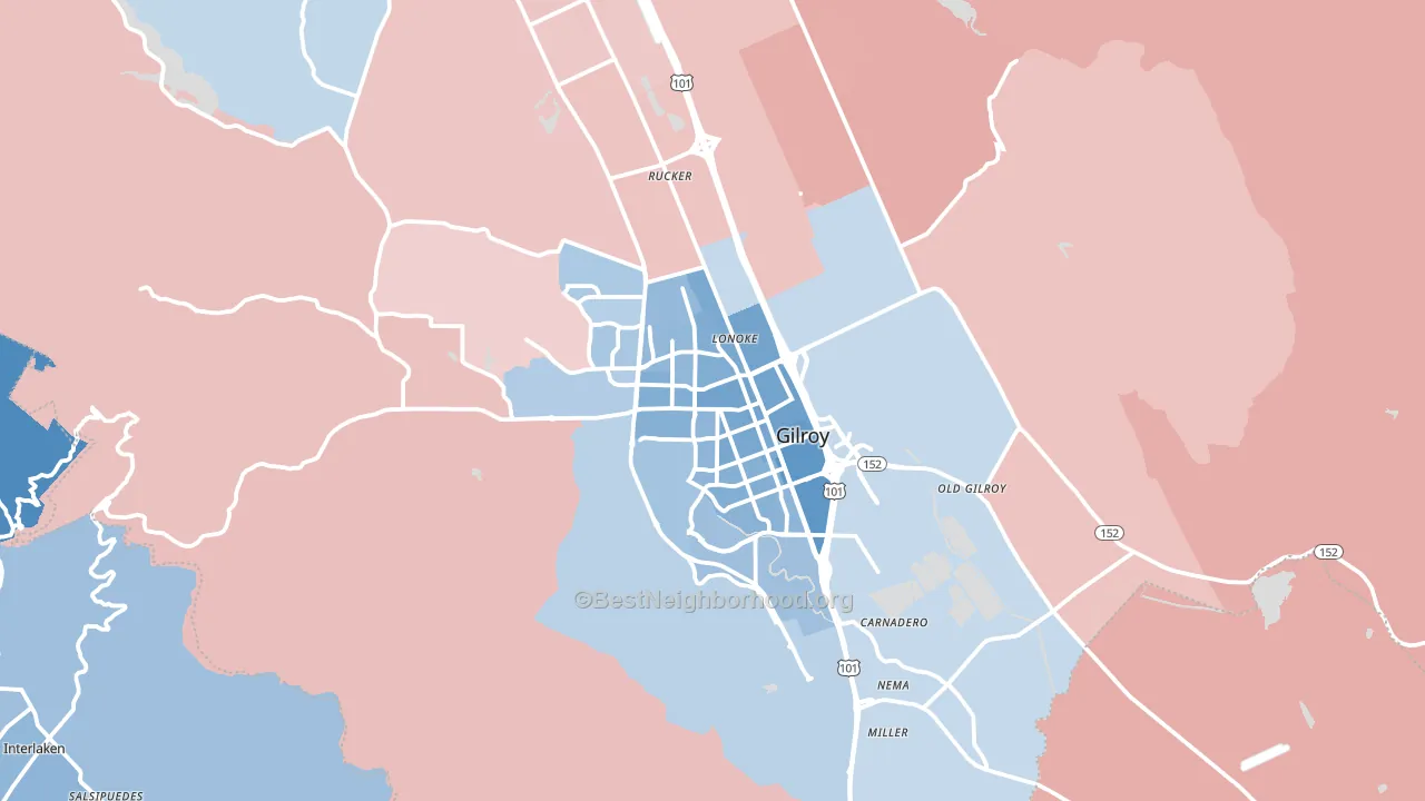 95020, CA block-group political-lean map
