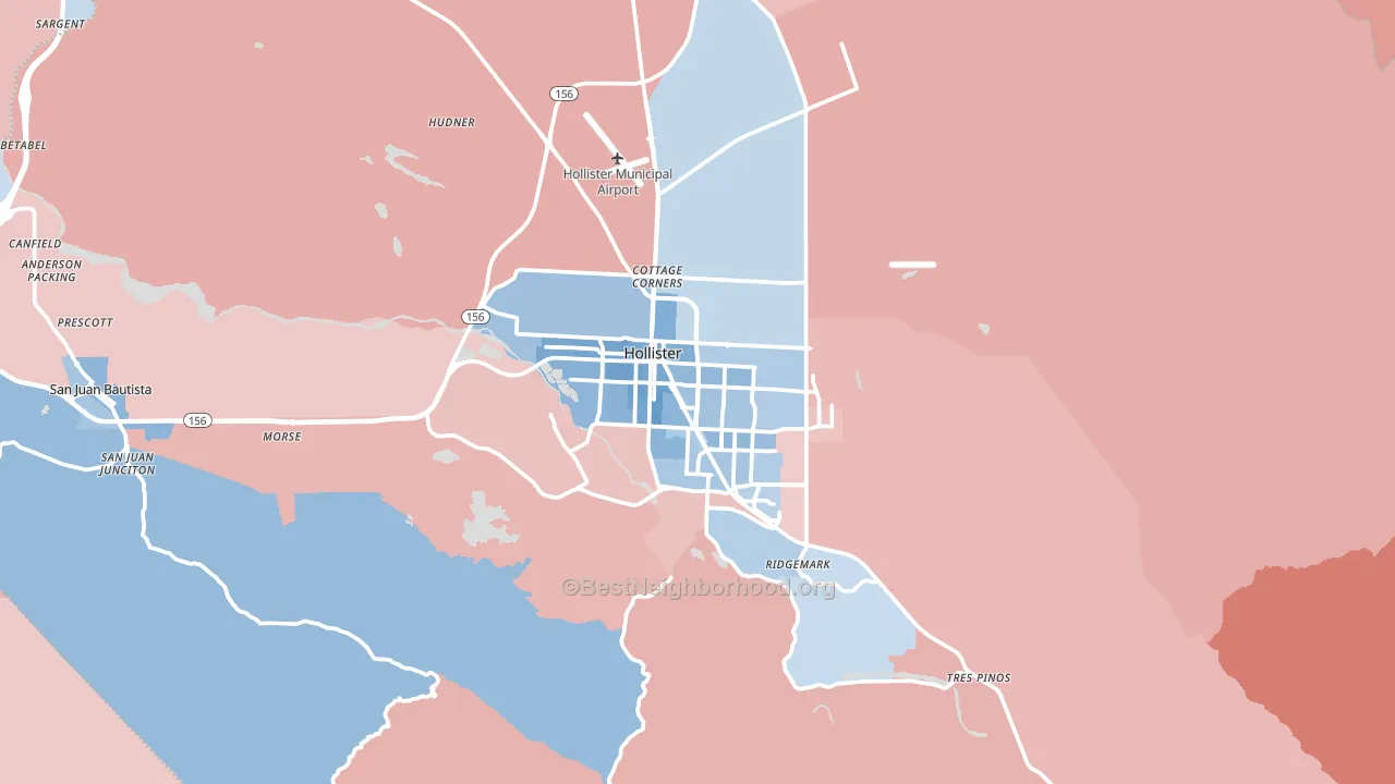 95023, CA block-group political-lean map