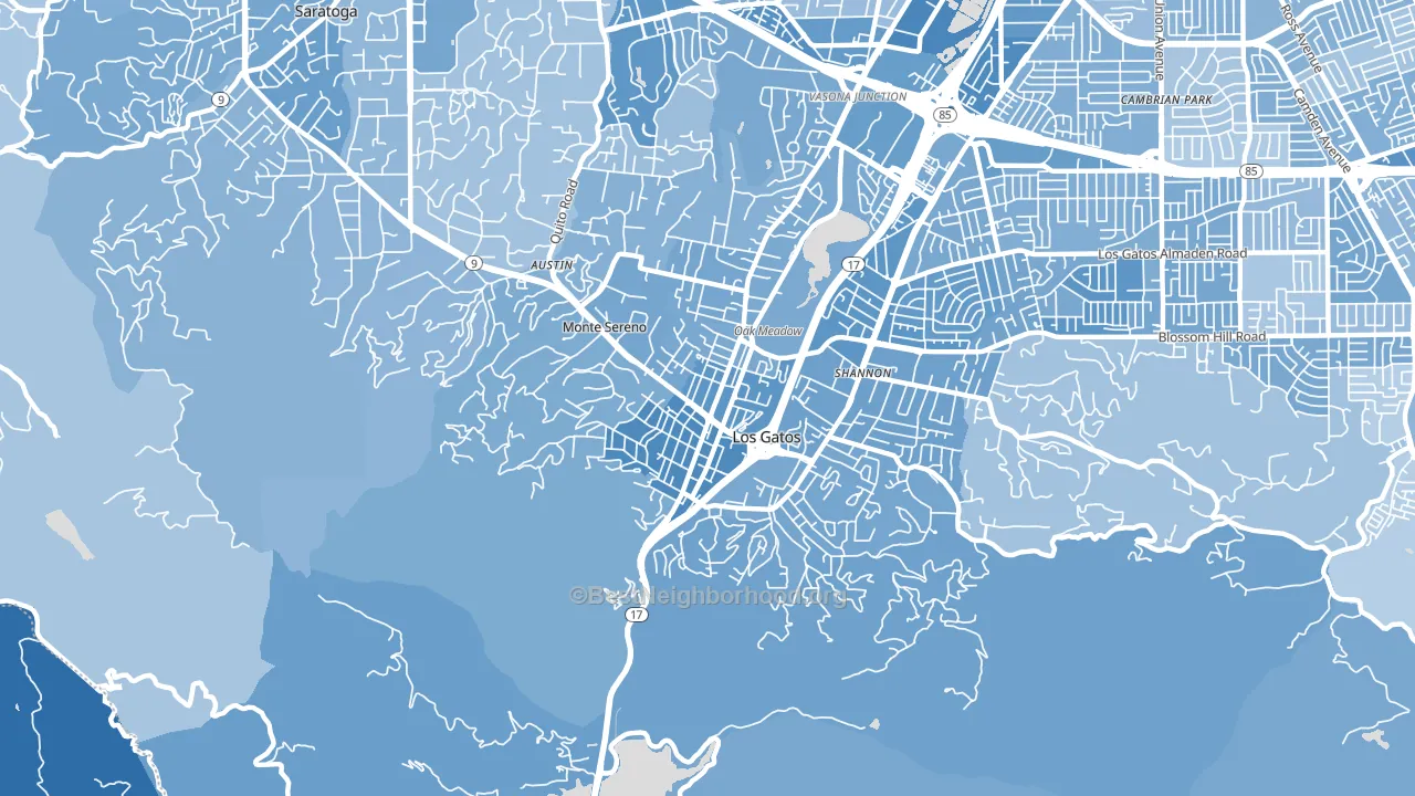 95030, CA block-group political-lean map
