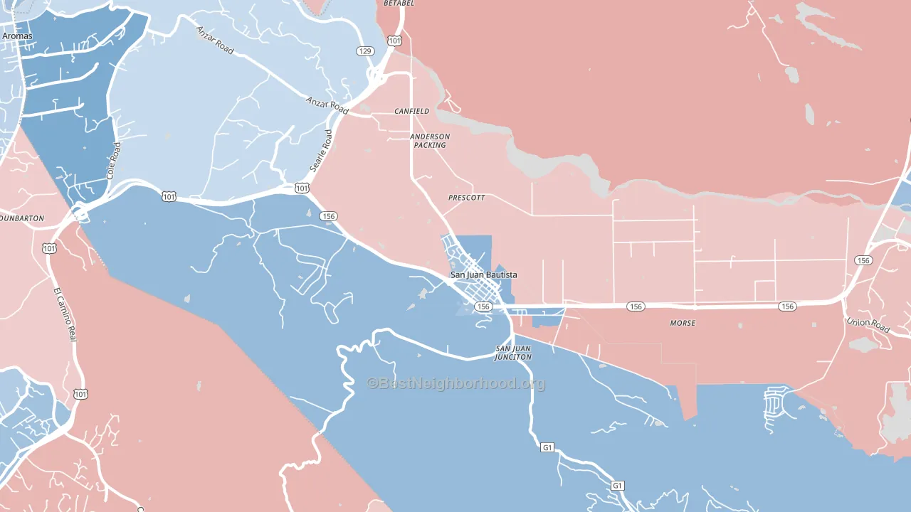 95045, CA block-group political-lean map