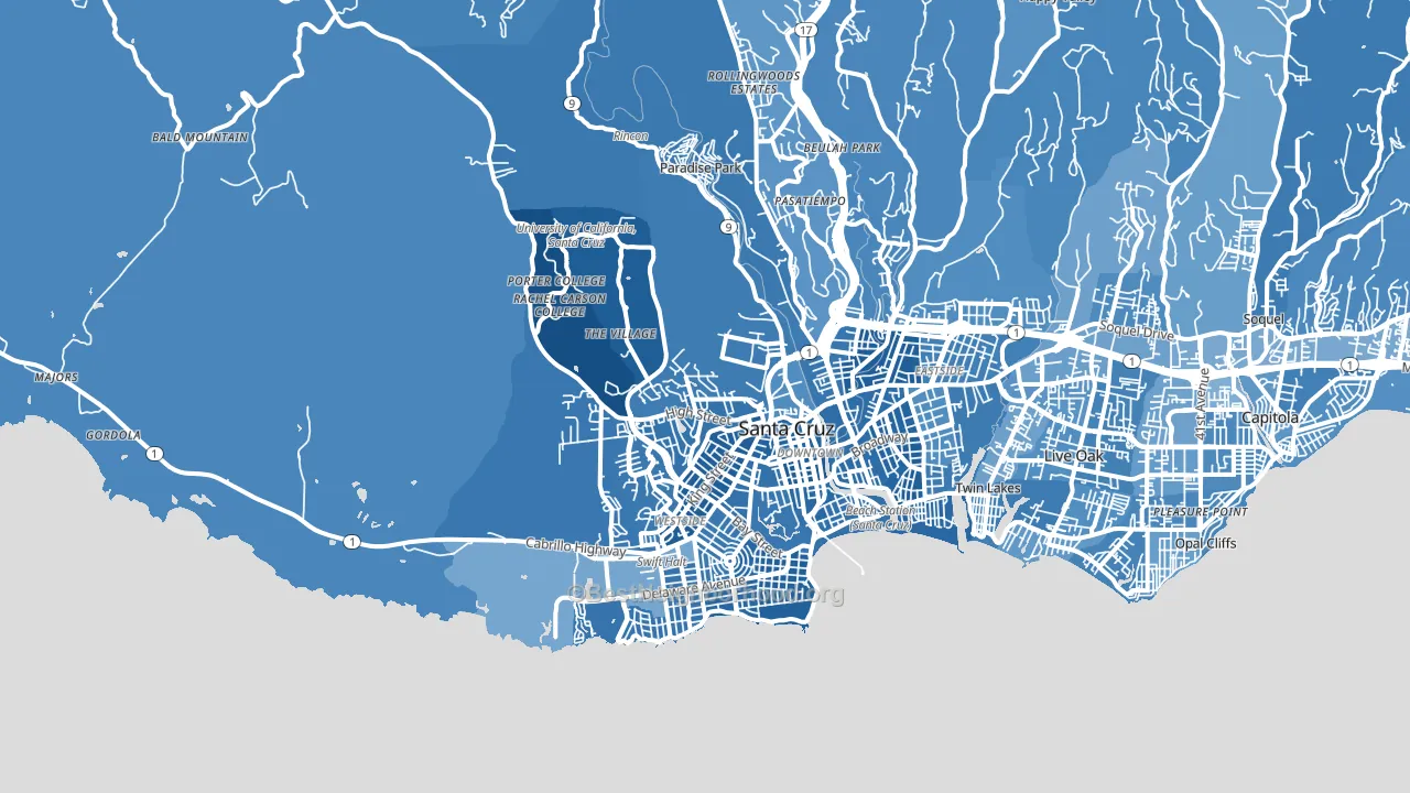 95060, CA block-group political-lean map