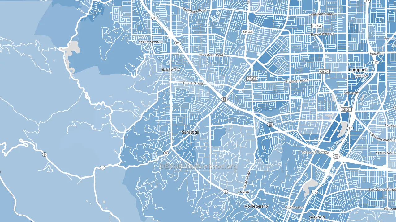 95070, CA block-group political-lean map