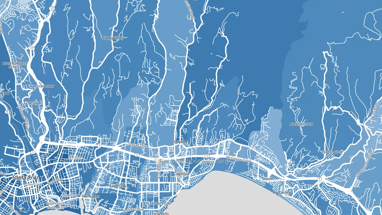95073, CA block-group political-lean map