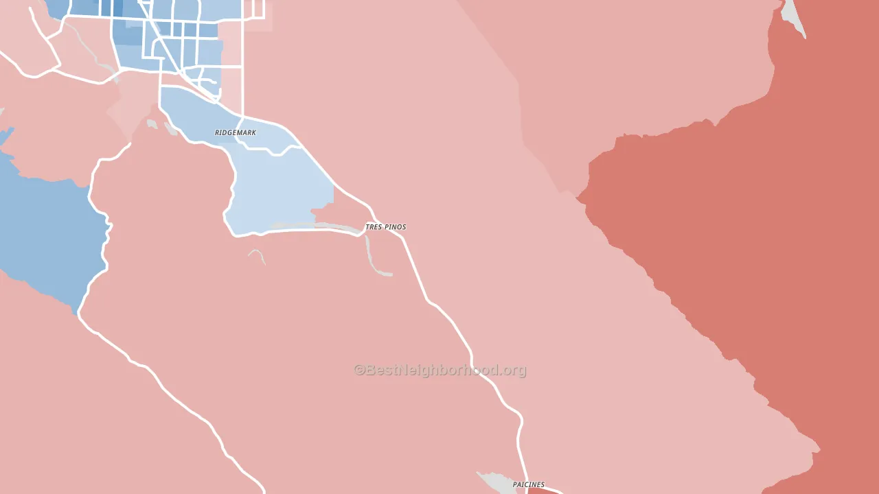 95075, CA block-group political-lean map