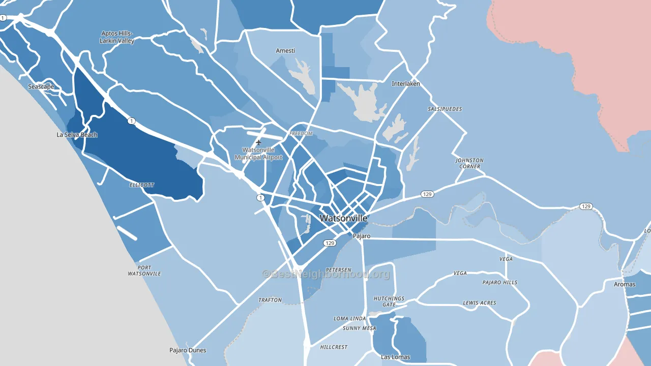 95076, CA block-group political-lean map