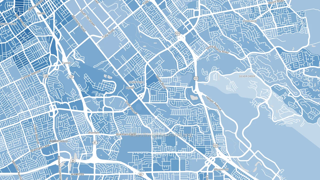 95111, CA block-group political-lean map