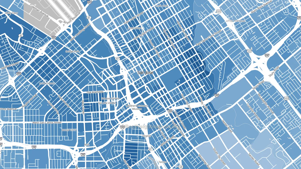 95113, CA block-group political-lean map