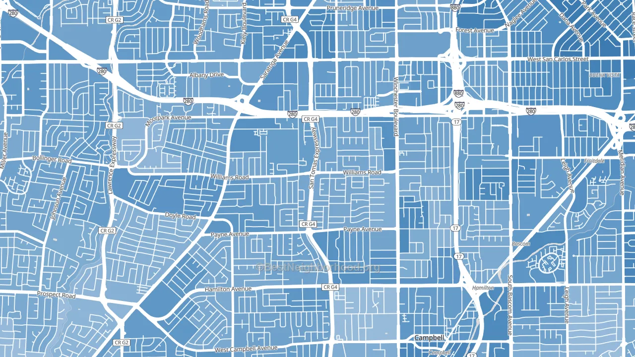 95117, CA block-group political-lean map