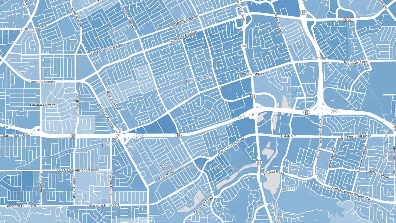 95118, CA block-group political-lean map