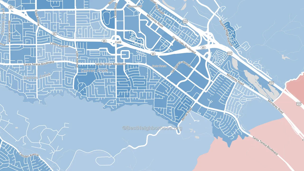 95119, CA block-group political-lean map