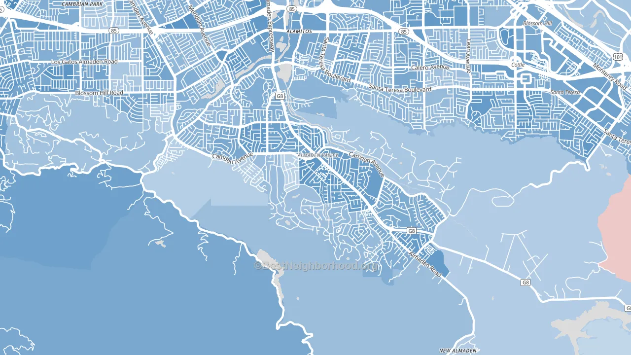 95120, CA block-group political-lean map