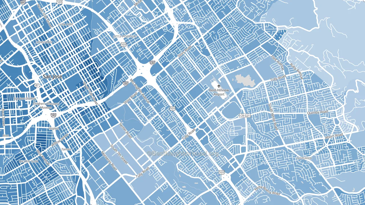 95122, CA block-group political-lean map