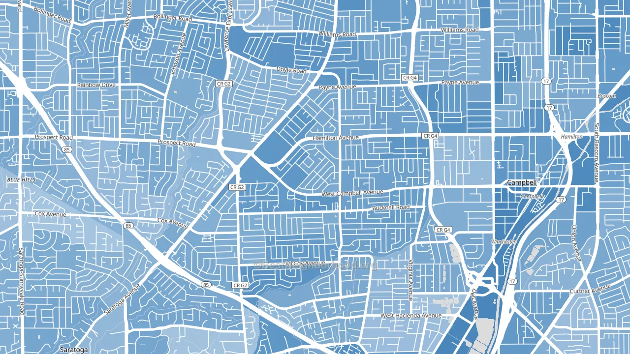 95130, CA block-group political-lean map