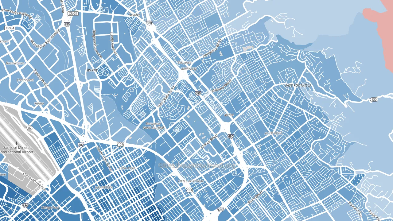 95133, CA block-group political-lean map
