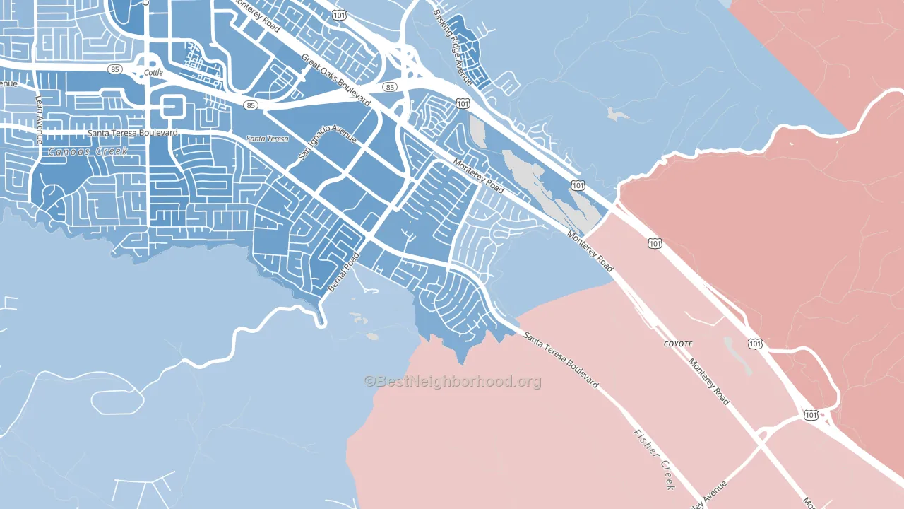 95139, CA block-group political-lean map
