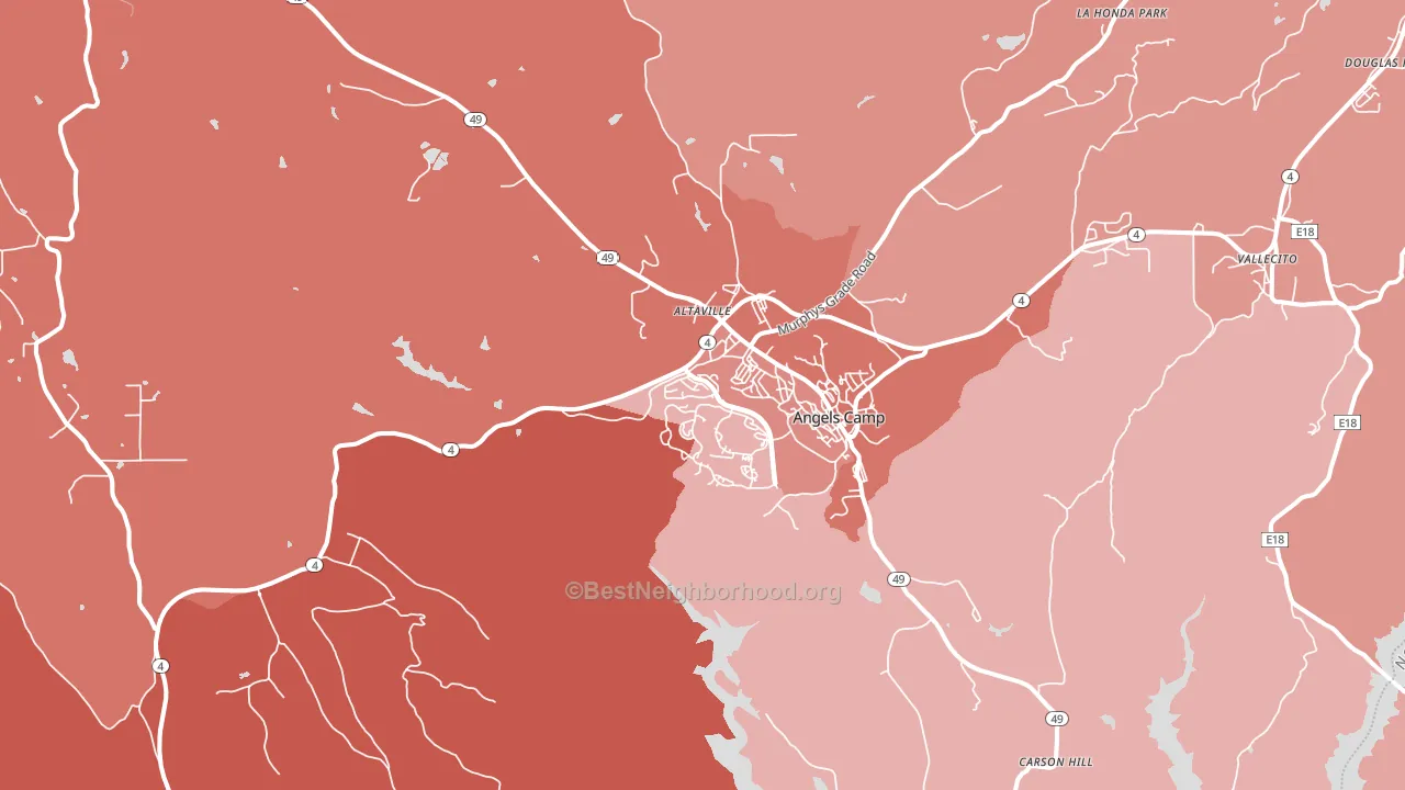 95222, CA block-group political-lean map