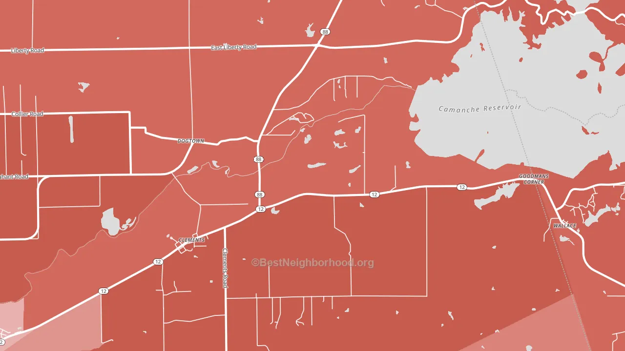 95227, CA block-group political-lean map