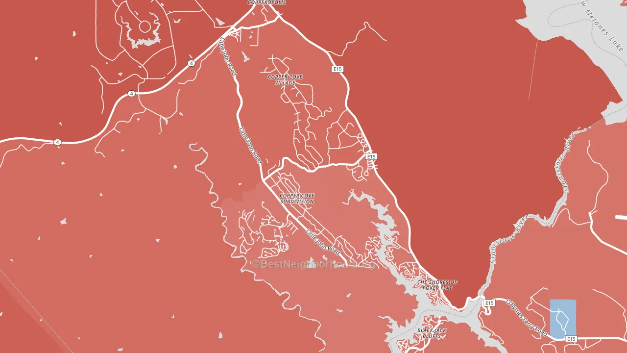 95228, CA block-group political-lean map