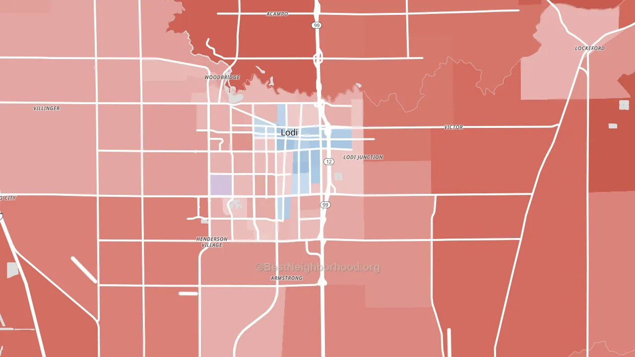 95240, CA block-group political-lean map