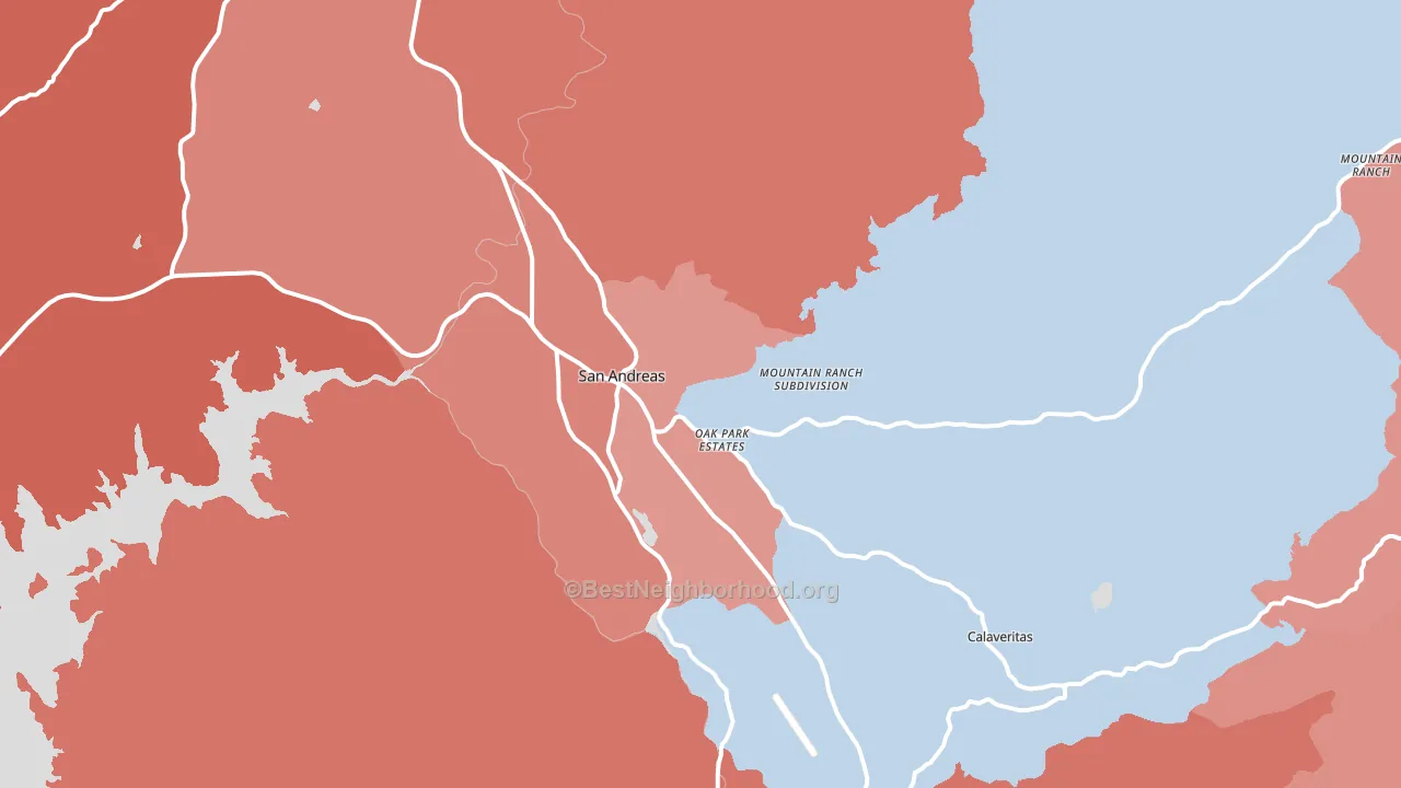 95249, CA block-group political-lean map