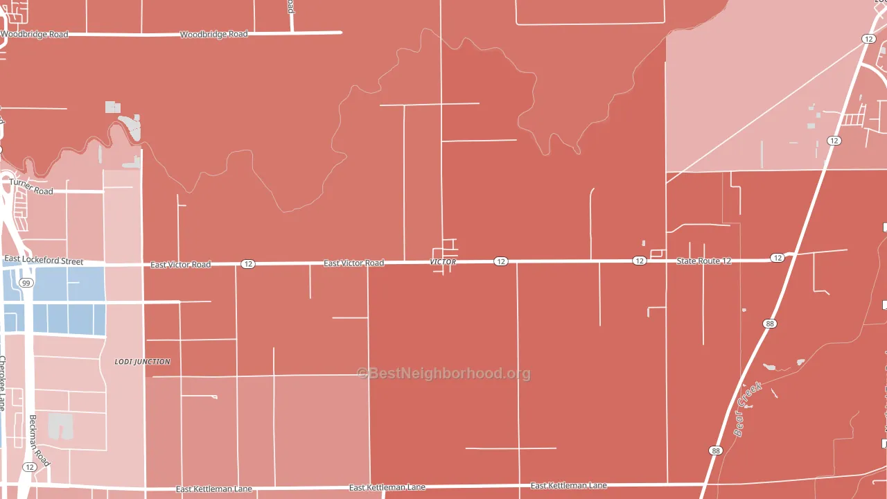 95253, CA block-group political-lean map