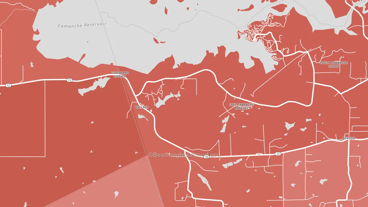 95254, CA block-group political-lean map