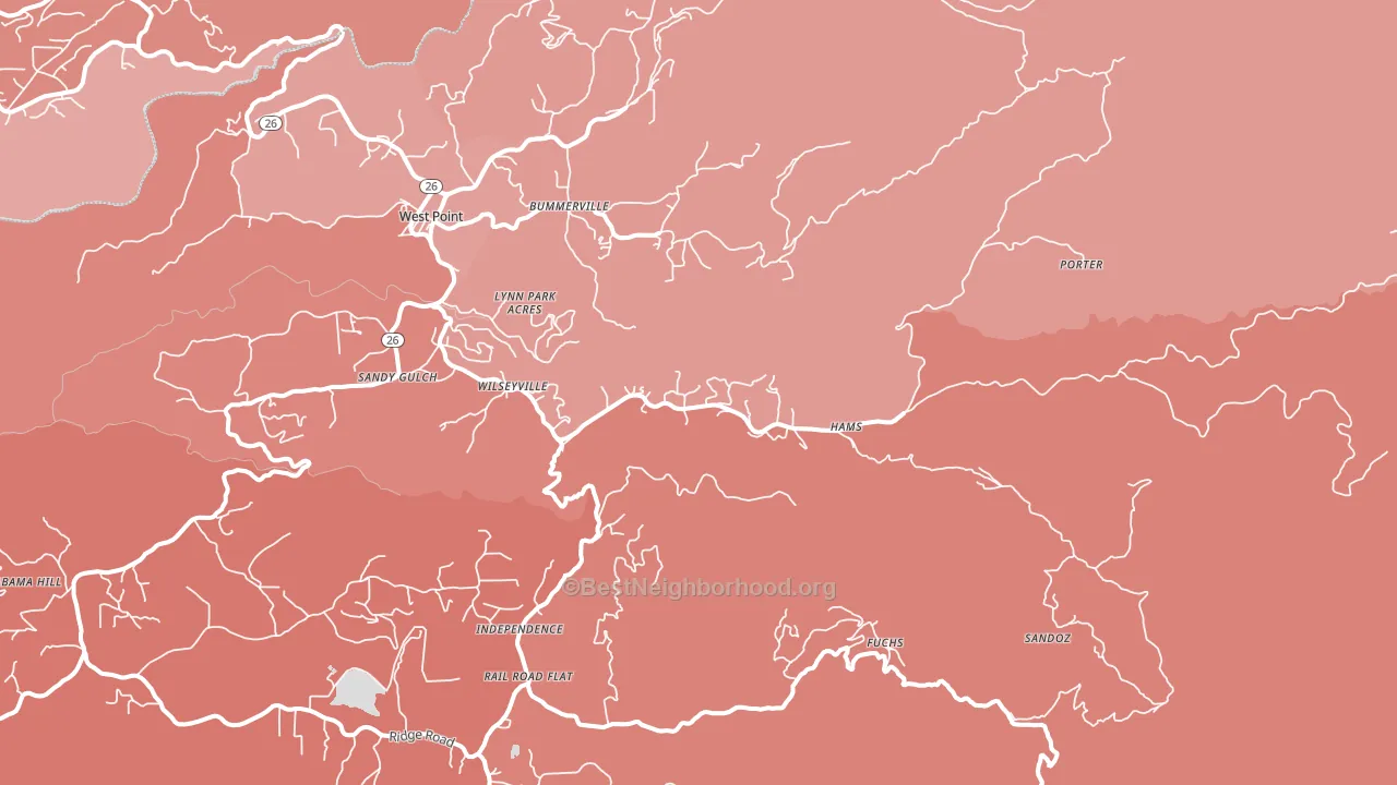 95257, CA block-group political-lean map