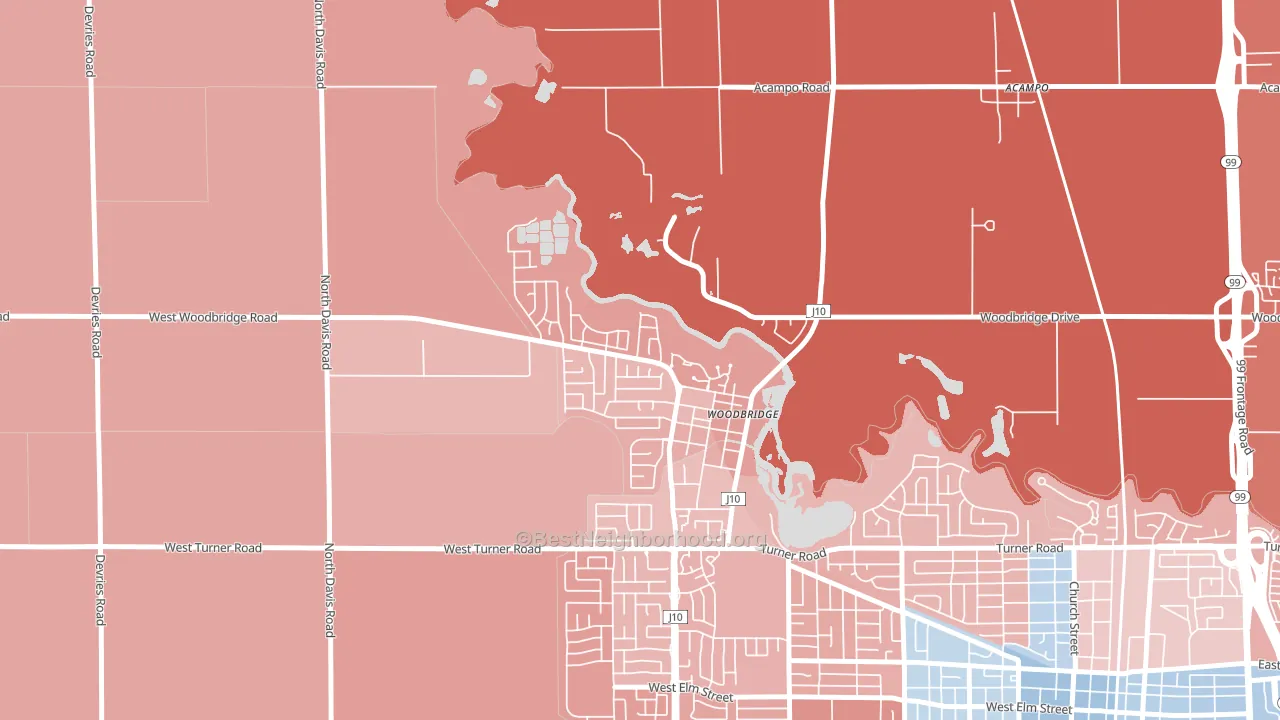 95258, CA block-group political-lean map