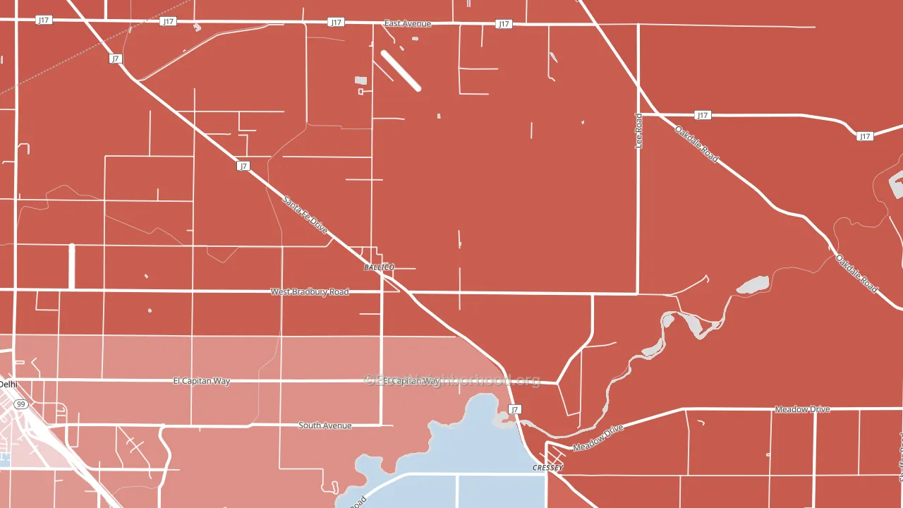 95303, CA block-group political-lean map