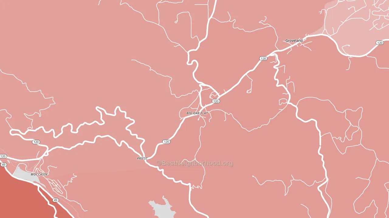 95305, CA block-group political-lean map