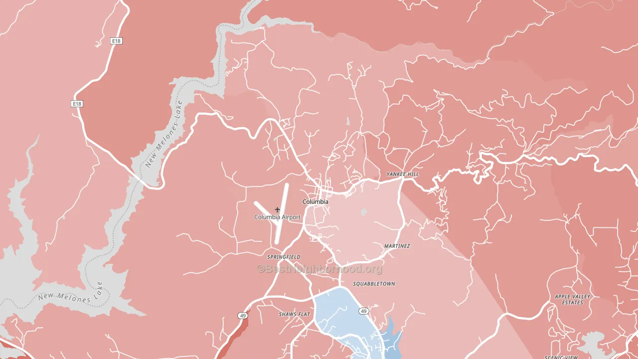 95310, CA block-group political-lean map