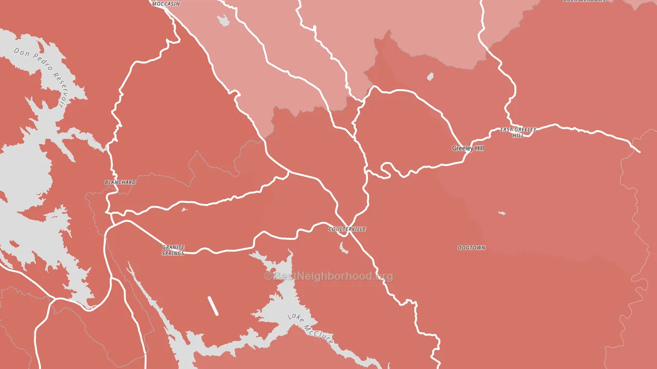 95311, CA block-group political-lean map