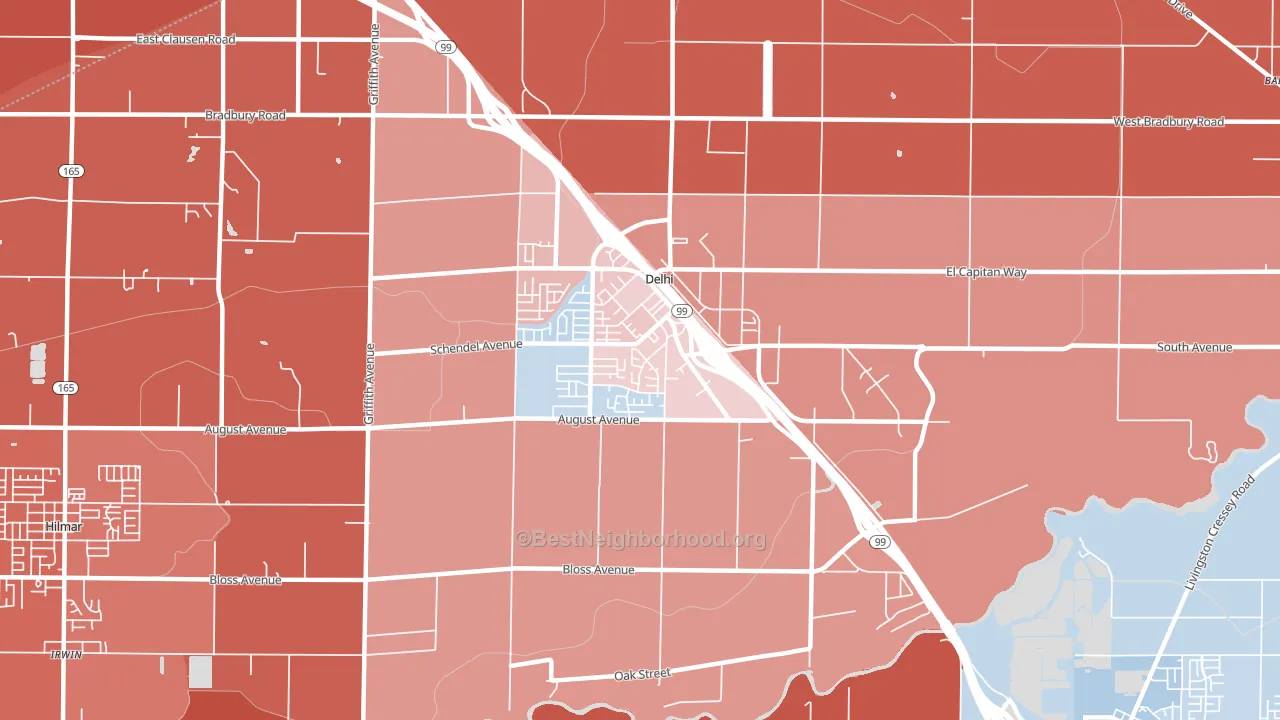 95315, CA block-group political-lean map