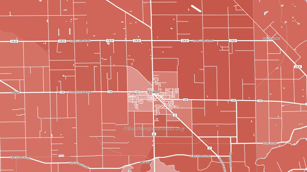 95320, CA block-group political-lean map