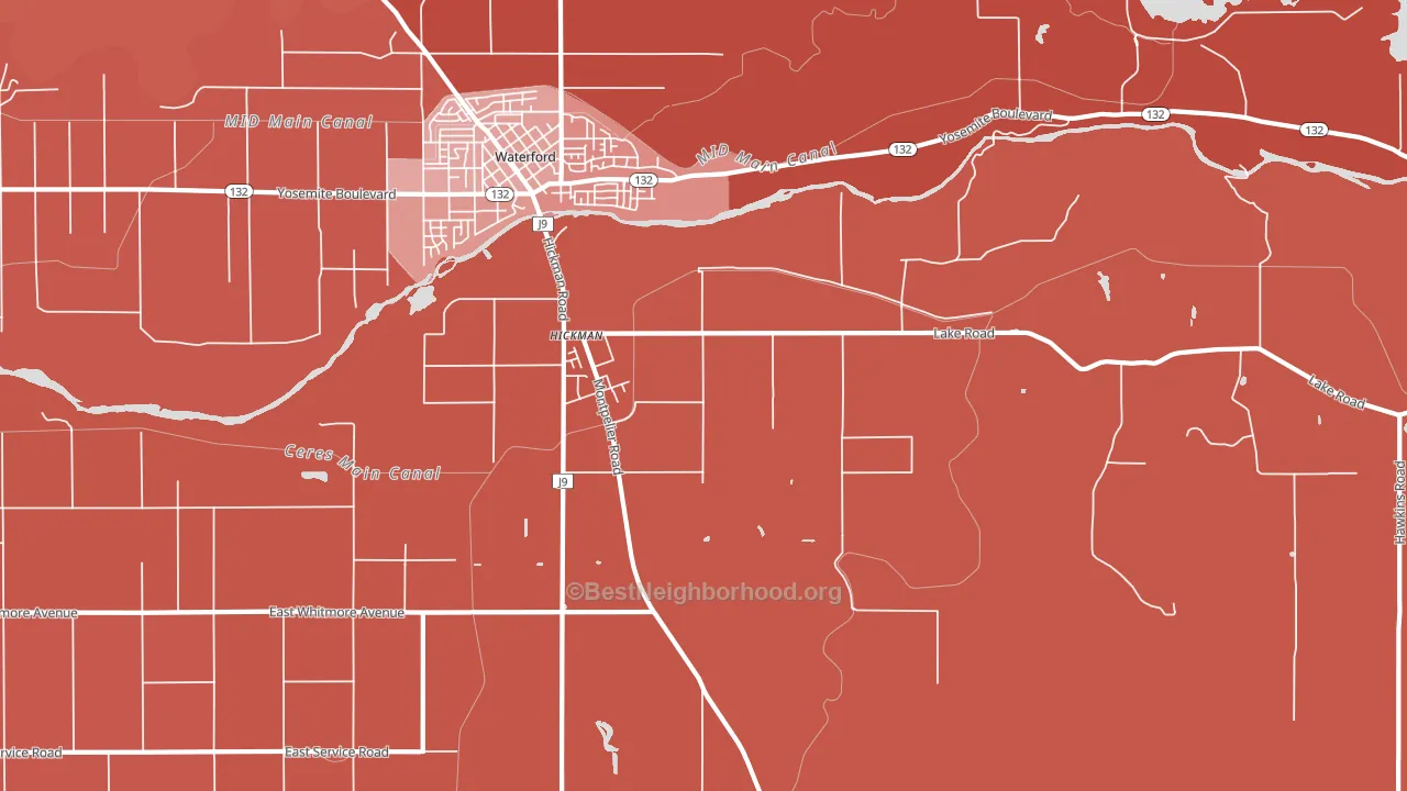95323, CA block-group political-lean map
