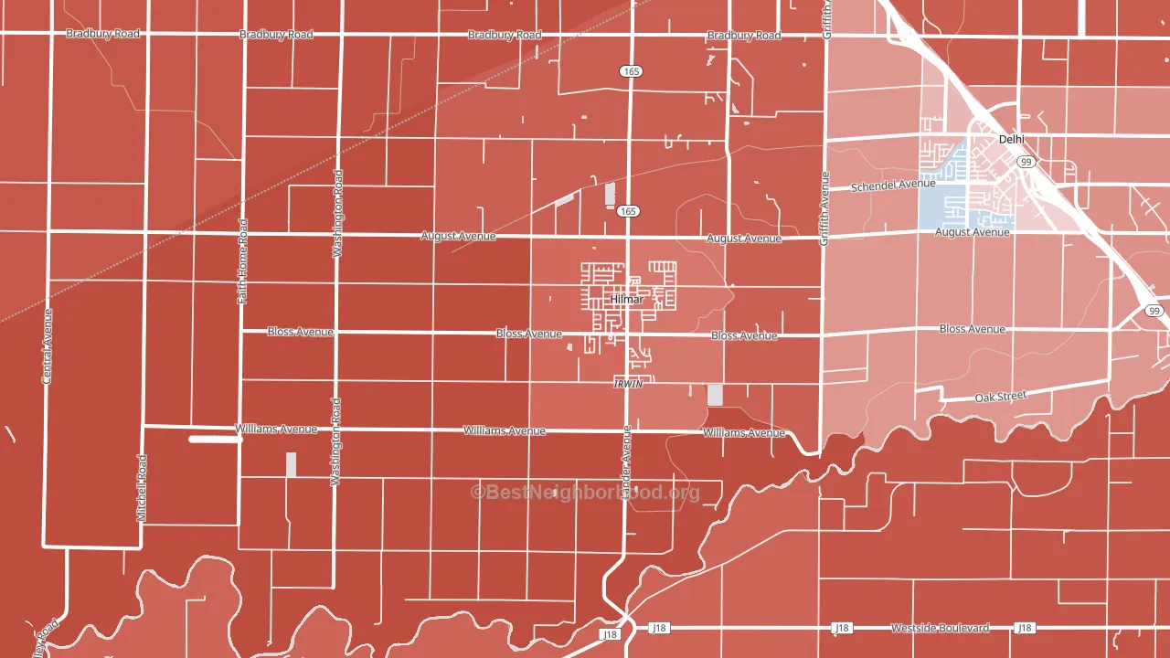 95324, CA block-group political-lean map