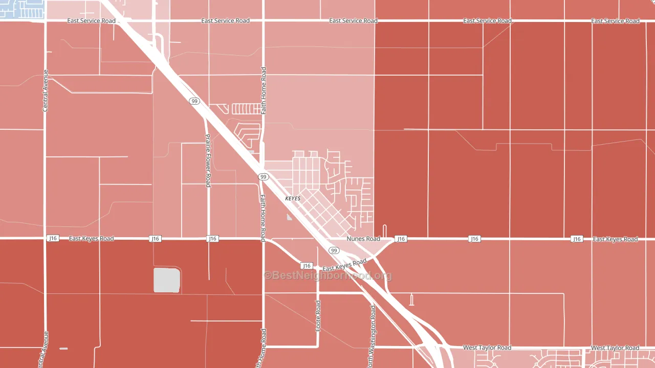 95328, CA block-group political-lean map