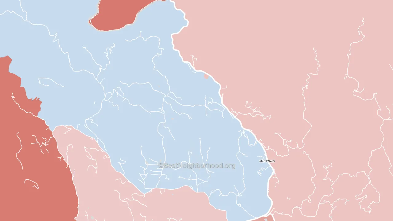 95345, CA block-group political-lean map