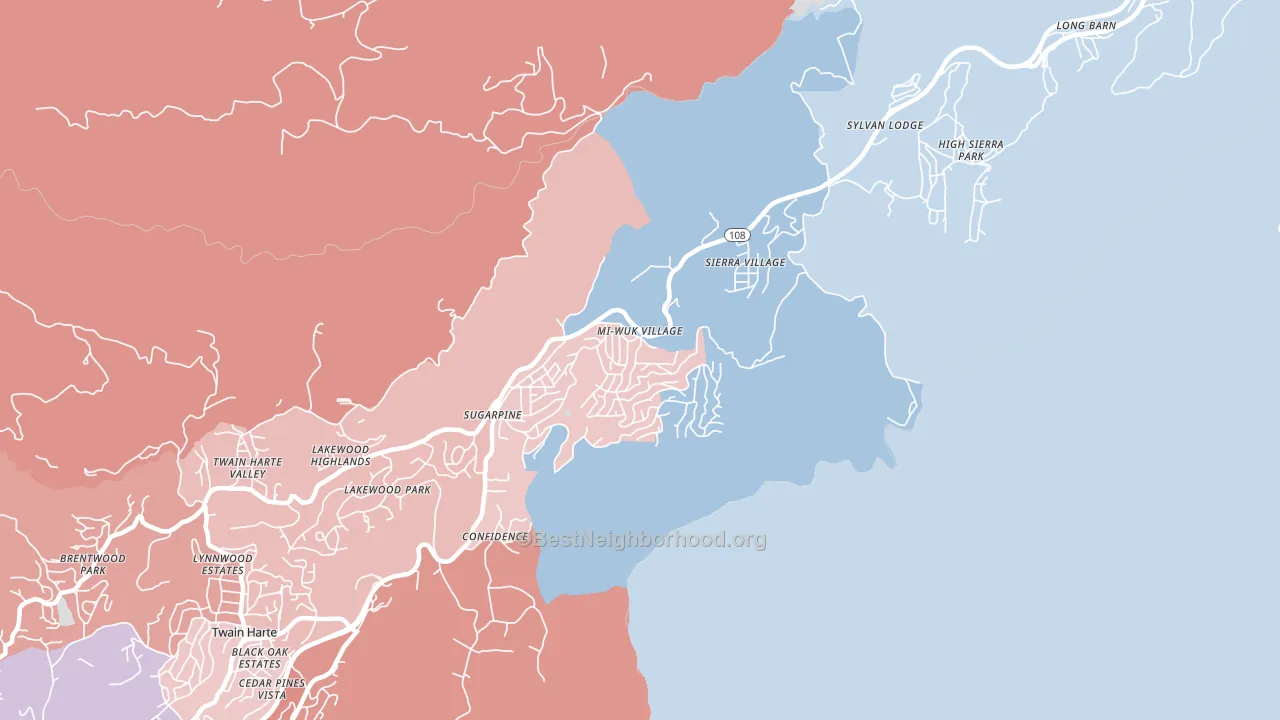 95346, CA block-group political-lean map