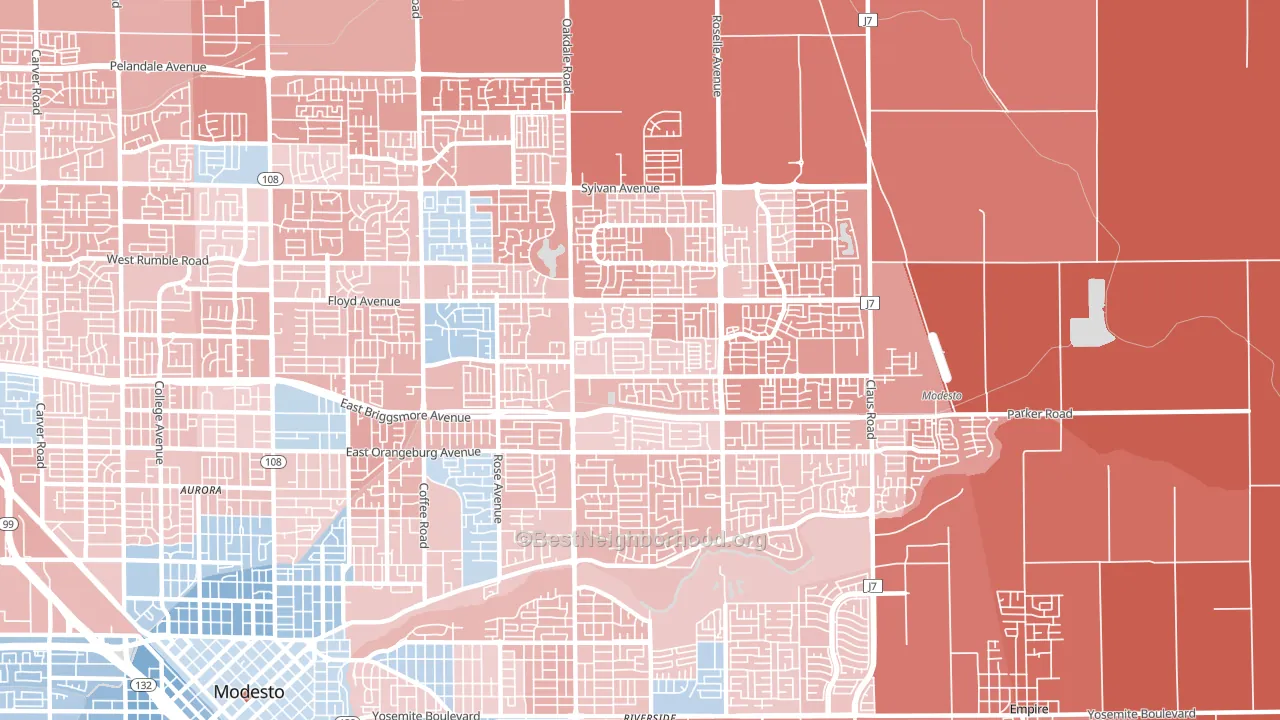 95355, CA block-group political-lean map