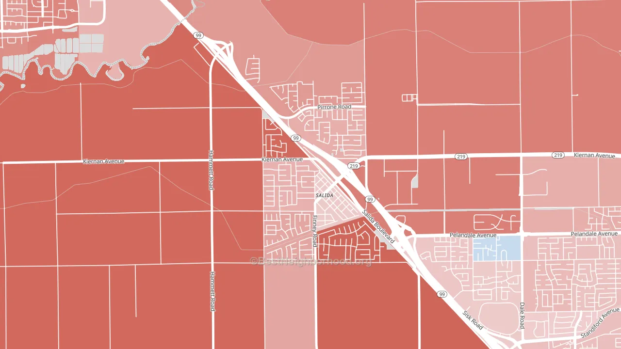 95368, CA block-group political-lean map