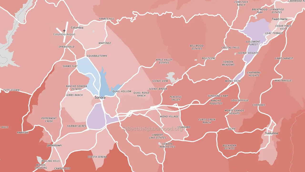 95370, CA block-group political-lean map